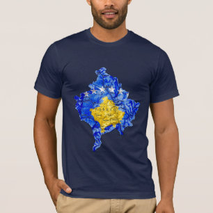 T-shirt Carte flagcolor du Kosovo