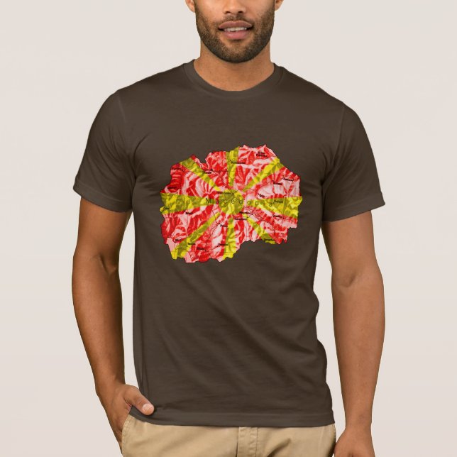 T-shirt Carte Flagcolor Macédoine (Devant)