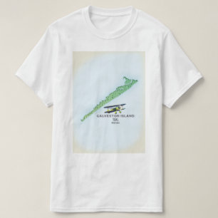 T-shirt Carte Galveston Island Texas USA