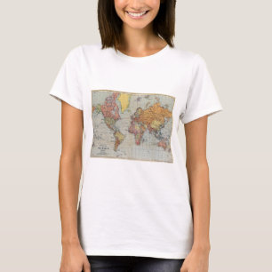 T-shirt Carte générale vintage du monde