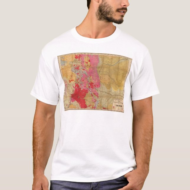 T-shirt Carte géologique de McNally de couche-point la (Devant)