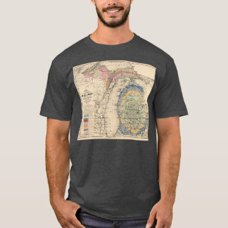 T-shirt Carte géologique vintage du Michigan 1873