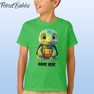 T-shirt Carte graphique de la tortue mignonne de l'animal