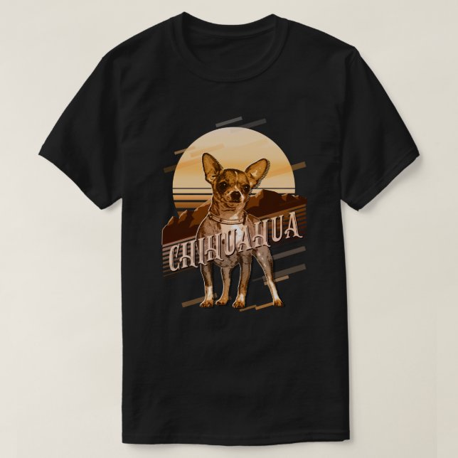 T-shirt Carte graphique rétro Chihuahua Gold ID754 (Design devant)