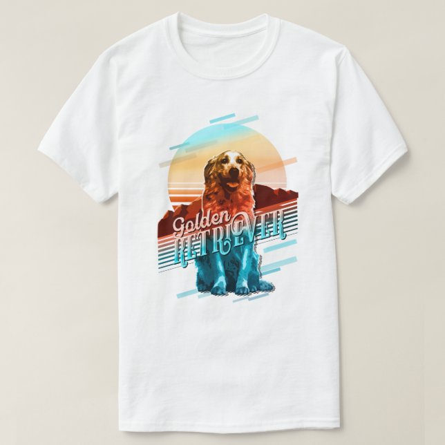 T-shirt Carte graphique rétrographique Golden Retriever Mu (Design devant)