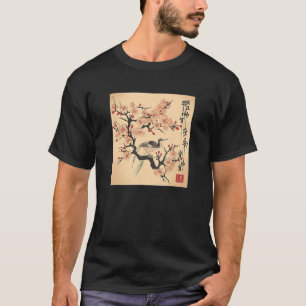 T-shirt Carte graphique vintage japonais en boiseries en f