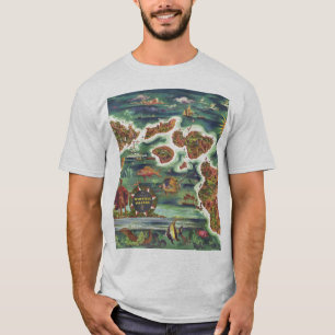 T-shirt Carte historique des îles Hawaiiennes antiques