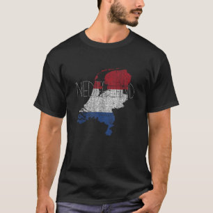 T-shirt Carte hollandaise et drapeau Souvenir en détresse 