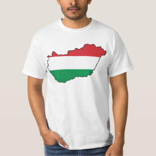 T-shirt Carte HU de drapeau de la Hongrie