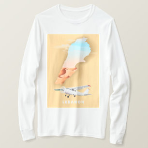 T-shirt carte illustrée du Liban affiche de voyage