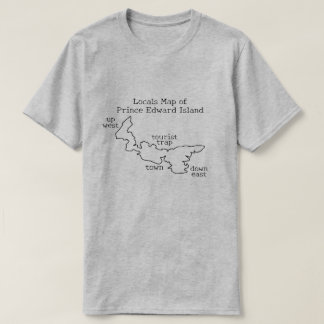 T-shirt Carte locale de l'Île-du-Prince-Édouard