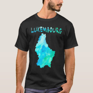 T-shirt Carte Luxembourg Colorée Isolée En Aquarelle