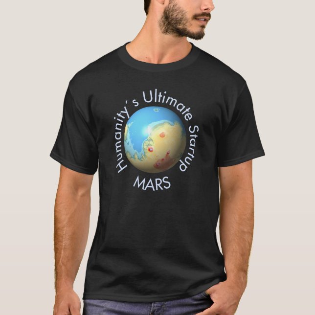 T-shirt Carte Mars Mola après terraformage (Devant)