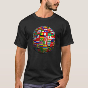 T-shirt Carte mondiale des drapeaux Globe Atlas