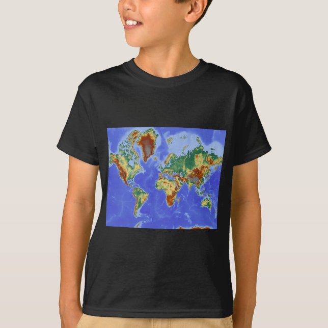 T-shirt Carte mondiale géographique internationale (Devant)