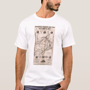 T-shirt Carte Montréal et compagnie aérienne de Boston