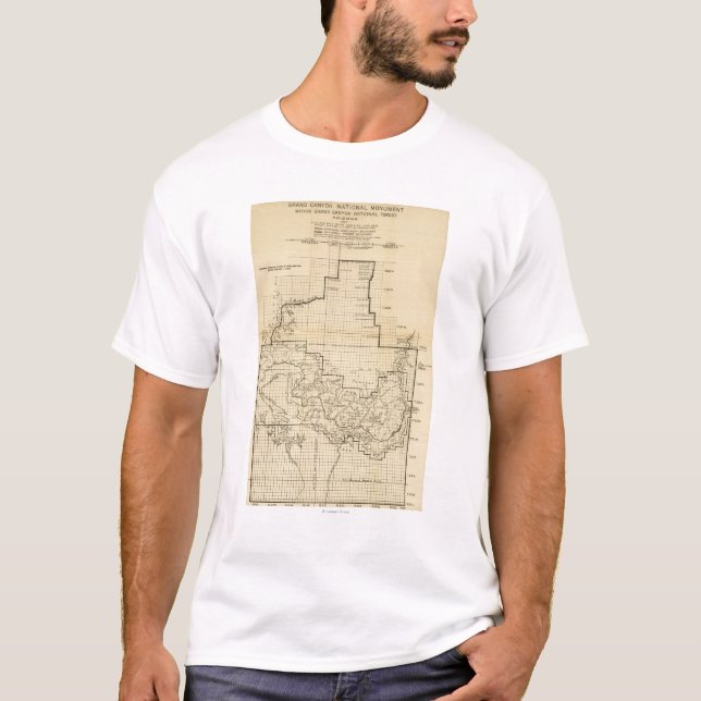 T-shirt Carte nationale de ParkPanoramic de canyon grand (Devant)