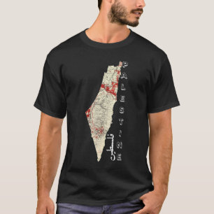 T-shirt carte Palestine arabe calligraphie