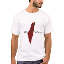 Carte Palestine libre avec broderie imprimée