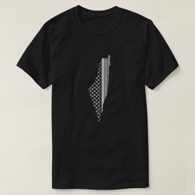 T-shirt Carte palestinienne avec motif traditionnel (Design devant)