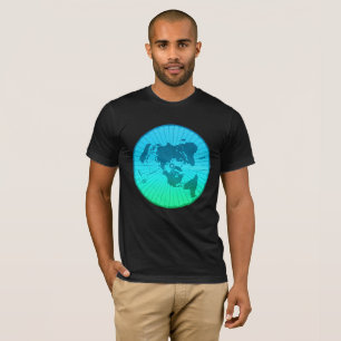 T-shirt Carte plate de la terre - projection équidistante