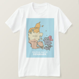 T-shirt Carte politique du Danemark
