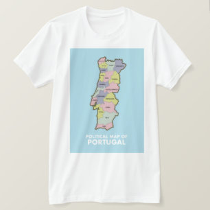 T-shirt Carte politique du Portugal