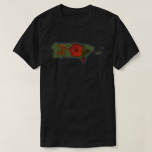 T-shirt Carte Porto Rico Boricua Coqui Taino Flower T-Shir