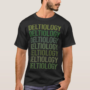 T-shirt Carte postale Deltiologie du texte vert