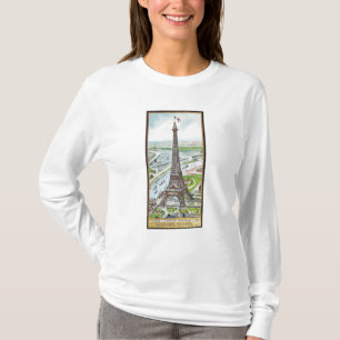 T-shirt Carte postale dépeignant Tour Eiffel