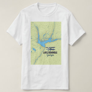 T-shirt Carte postale du lac Seminole Géorgie