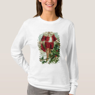 T-shirt Carte postale victorienne de Noël dépeignant un