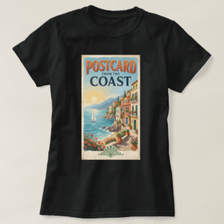T-shirt Carte postale vintage d'un été italien sur la côte