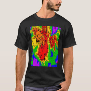 T-shirt Carte radar affichage radar couleurs colorées