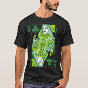 T-shirt Carte reine de trèfle jour de la Saint-Patrick bot