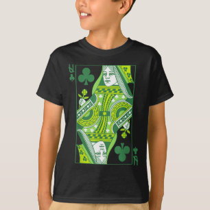 T-shirt Carte reine de trèfle jour de saint patrick botani