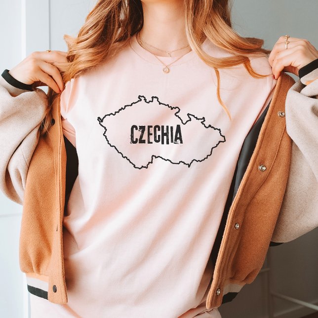 T-shirt Carte République tchèque Plan Ligne frontière de l (Créateur téléchargé)