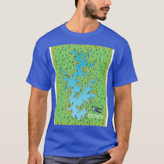 T-shirt Carte rétro du lac Norman South olina