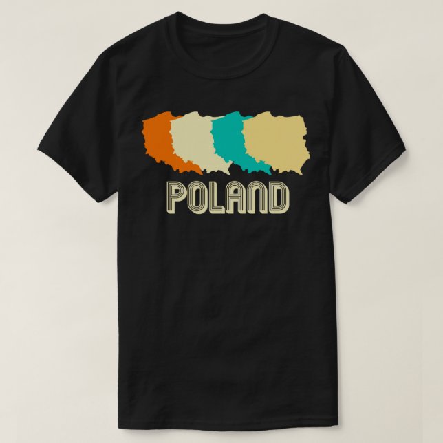 T-shirt Carte Retro Pologne1 (Design devant)