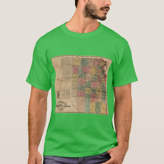 T-shirt Carte sectionnelle du Kansas de Mitchells 1859