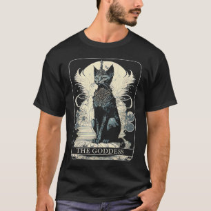 T-shirt Carte Tarot Chat Goddess Black Chat