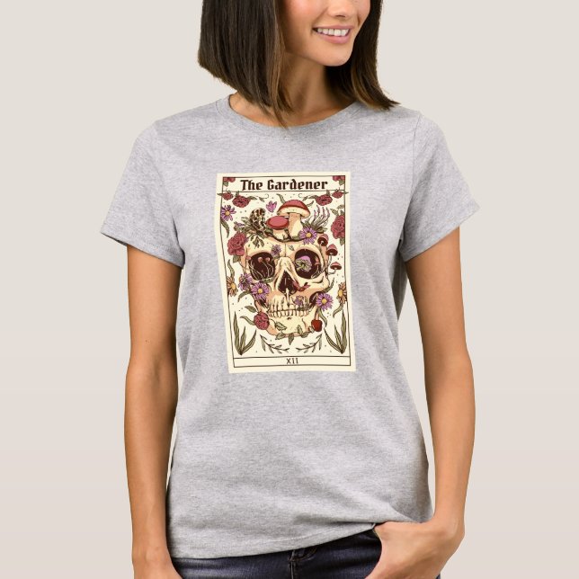 T-shirt Carte Tarot Crâne Gardener (Devant)