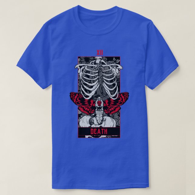 T-shirt Carte Tarot de la mort rouge (Design devant)