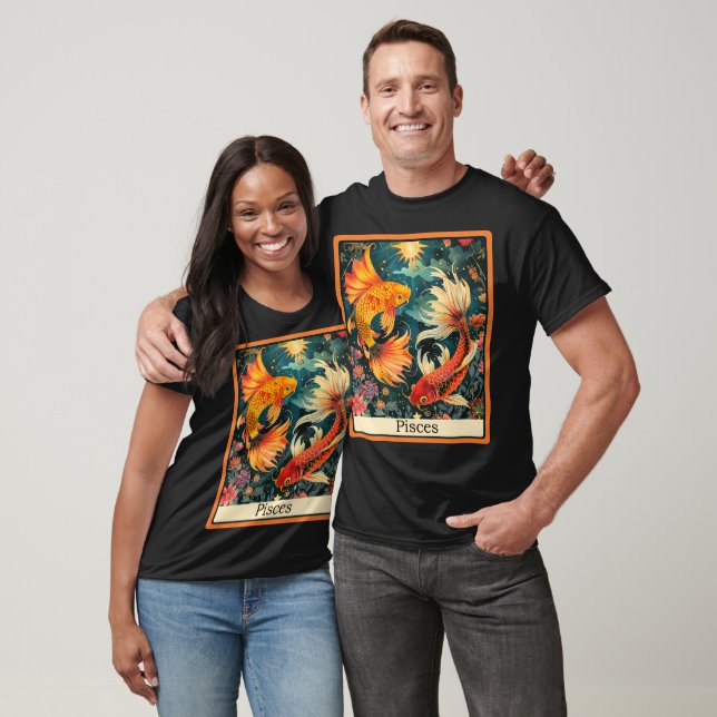T-shirt Carte Tarot Drôle/Zodiac/Poissons (Unisexe)
