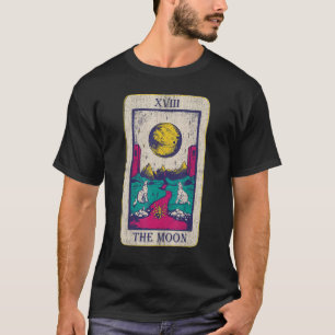 T-shirt Carte Tarot La Lune Xviii Occulte Lune Loup Vintag