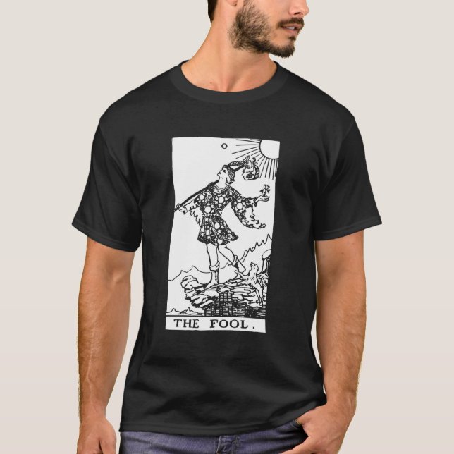 T-shirt Carte Tarot Le Fool Ae Waite Tarot (Devant)