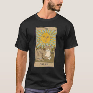 T-shirt Carte Tarot Le Soleil Et Chat Chats Graphiques Cos