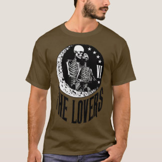 T-shirt Carte Tarot Lots Skeleton Moon Crescent Vinta