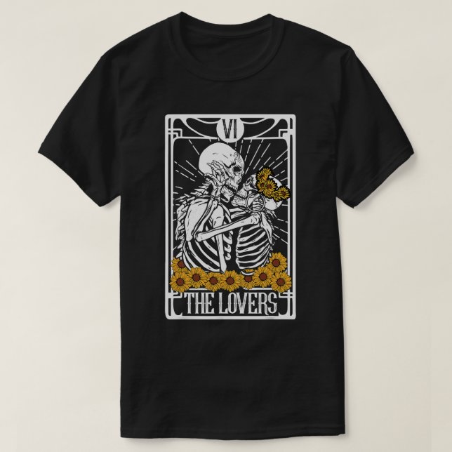 T-shirt Carte Tarot Lovers Lecture Sorcière Hall esthétiqu (Design devant)