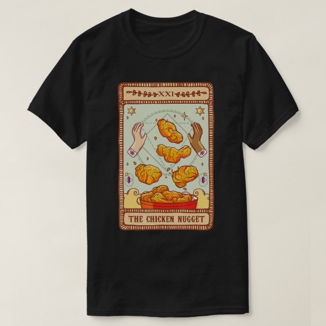 T-shirt Carte Tarot Poulet Nugget Fast Food Lover Taro (Design devant)
